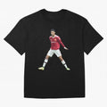 Ronaldo in Flight Oversized T-Shirt Bring Legendary Rivalry Energy to Global Football Passion for FIFA World Cup 2026 Group Stage, Capturing Cristiano Ronaldo, Haaland and CR7, Argentina, France and Brazil, Game Day Rituals, Football Legends,