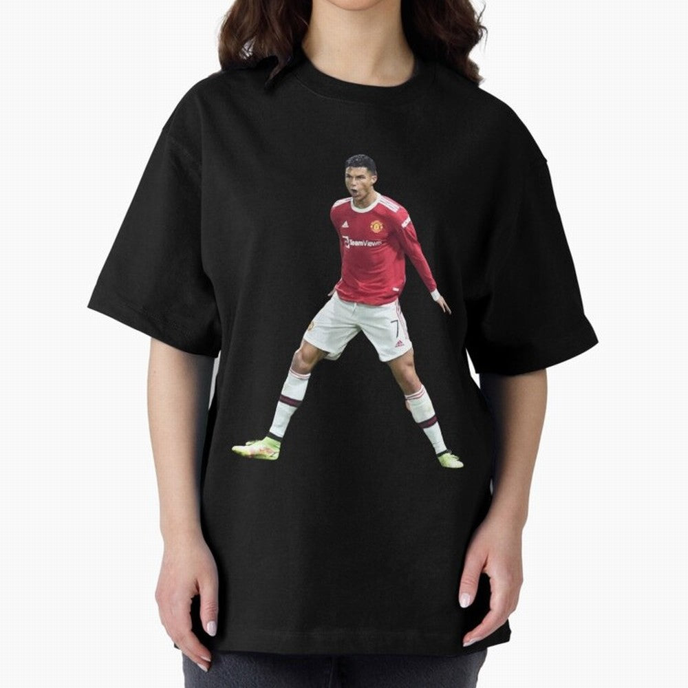 Ronaldo in Flight Oversized T-Shirt Bring Legendary Rivalry Energy to Global Football Passion for FIFA World Cup 2026 Group Stage, Capturing Cristiano Ronaldo, Haaland and CR7, Argentina, France and Brazil, Game Day Rituals, Football Legends,