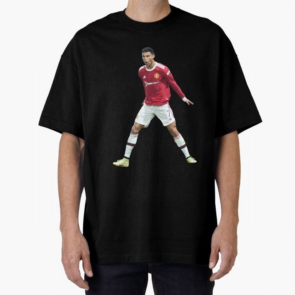 Ronaldo in Flight Oversized T-Shirt Bring Legendary Rivalry Energy to Global Football Passion for FIFA World Cup 2026 Group Stage, Capturing Cristiano Ronaldo, Haaland and CR7, Argentina, France and Brazil, Game Day Rituals, Football Legends,