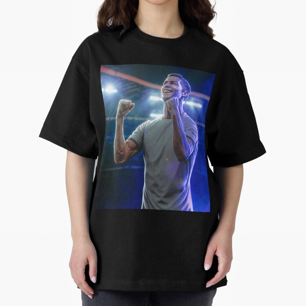 Cristiano Ronaldo Oversized T-Shirt Carry the Dream of FIFA World Cup 2026 USA Canada Mexico for Fans of Messi, CR7 and Mbappe and Spain and Netherlands, Bringing Soccer Culture, Superstar Moments, National Team Dreams and Competitive Fire; Built