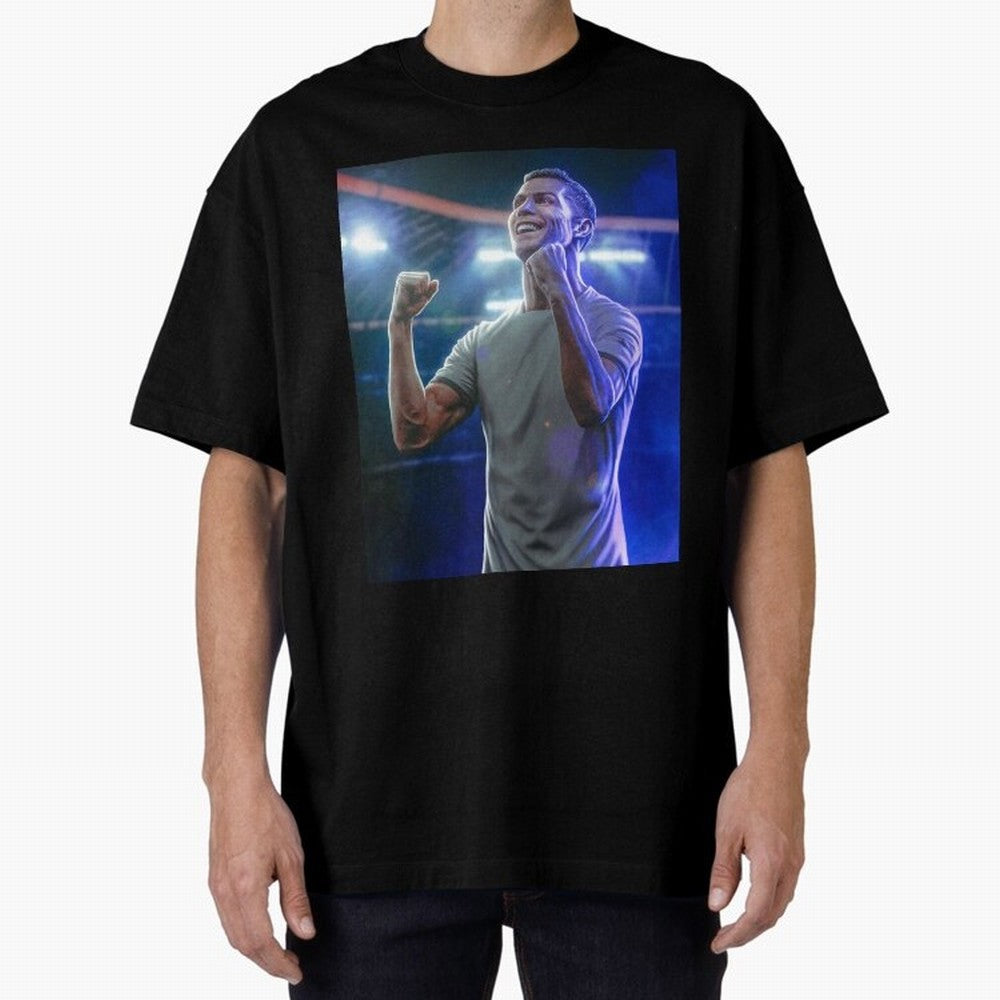 Cristiano Ronaldo Oversized T-Shirt Carry the Dream of FIFA World Cup 2026 USA Canada Mexico for Fans of Messi, CR7 and Mbappe and Spain and Netherlands, Bringing Soccer Culture, Superstar Moments, National Team Dreams and Competitive Fire; Built