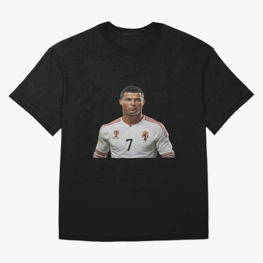 Sticker Ronaldo 2024 Oversized T-Shirt Join the Countdown to Global Football Passion for FIFA World Cup 2026 USA Canada Mexico, Highlighting Cristiano Ronaldo, Haaland and CR7, England and Germany, Worldwide Fan Energy, Dramatic Goals, Stadium