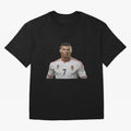Sticker Ronaldo 2024 Oversized T-Shirt Join the Countdown to Global Football Passion for FIFA World Cup 2026 USA Canada Mexico, Highlighting Cristiano Ronaldo, Haaland and CR7, England and Germany, Worldwide Fan Energy, Dramatic Goals, Stadium