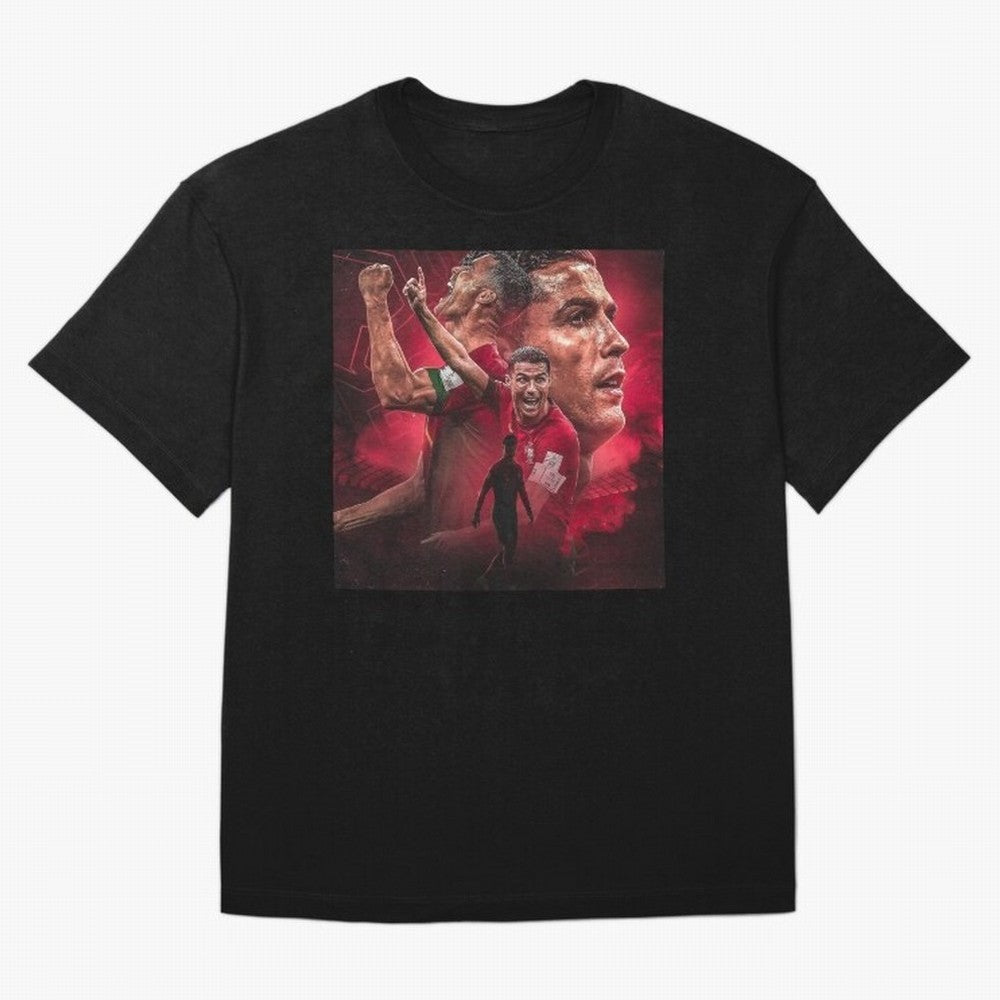 Cristiano Ronaldo - CR 7 Celebration Oversized T-Shirt Turn Up for the FIFA World Cup 2026 Journey through CR7 and Messi Highlights, Portugal Pride, Classic Soccer Heritage, Championship Pressure, Fan Loyalty and International Pride; Great for