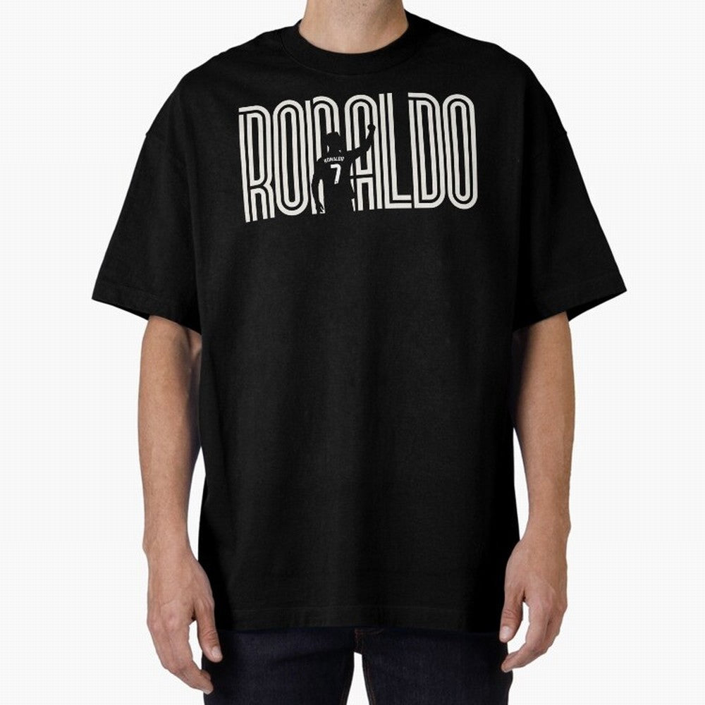 Fan Art - Cristiano Ronaldo (CR7) - Black Edition Oversized T-Shirt Embrace Global Football Passion for FIFA World Cup 2026 Group Stage, Connected to Neymar, England, Game Day Rituals, Football Legends, Country Pride and the Road to the Final;