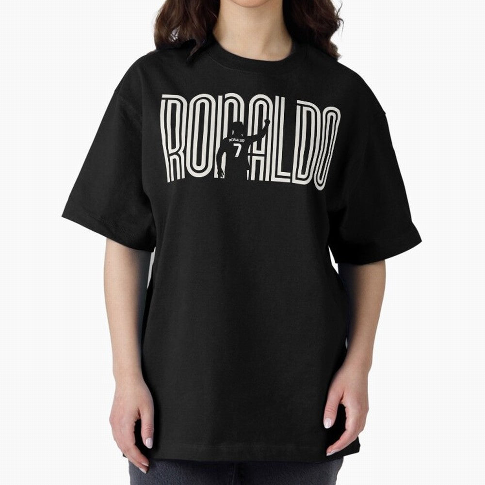 Fan Art - Cristiano Ronaldo (CR7) - Black Edition Oversized T-Shirt Embrace Global Football Passion for FIFA World Cup 2026 Group Stage, Connected to Neymar, England, Game Day Rituals, Football Legends, Country Pride and the Road to the Final;