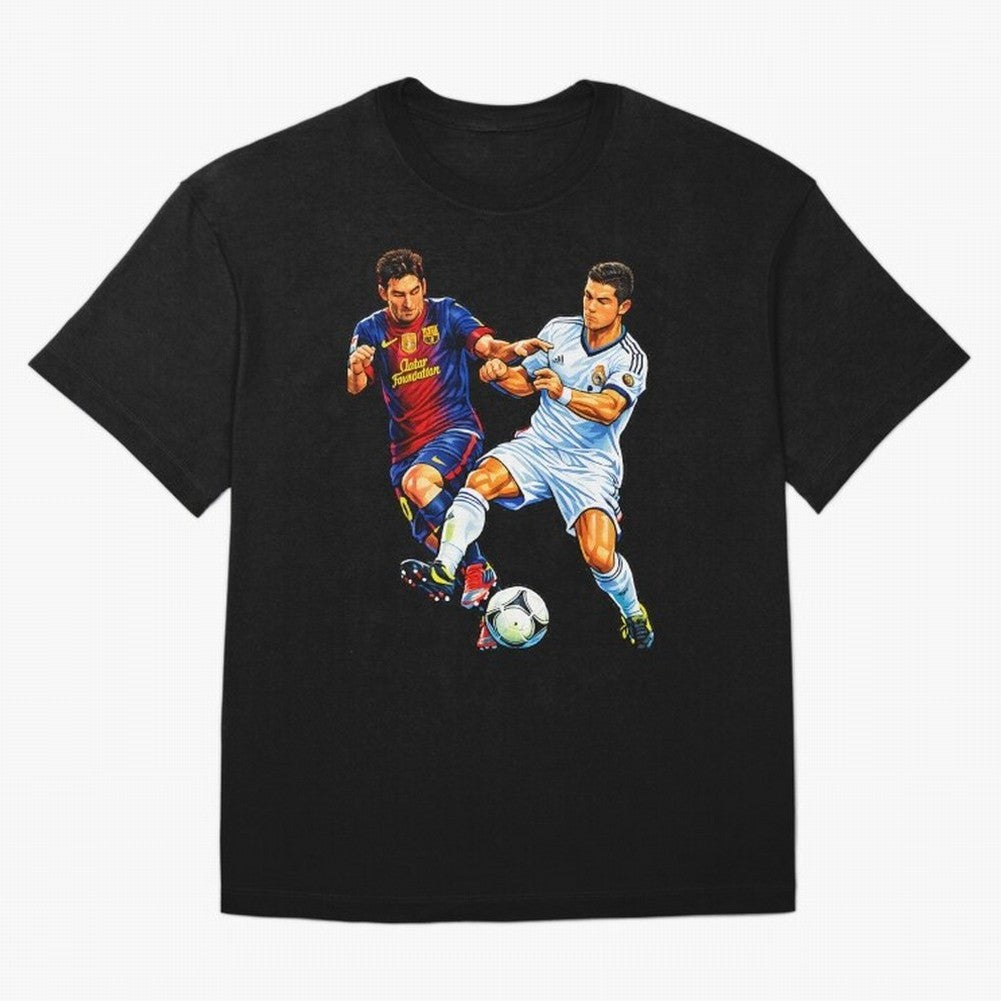2 GOATS Oversized T-Shirt Create FIFA World Cup 2026 for Fans of Messi, Neymar and Mbappe and Spain, Bringing Championship Spirit, Famous Goals, Roaring Crowds and International Football Unity; Great for Watch Parties, Sports Bars, Family Nights,