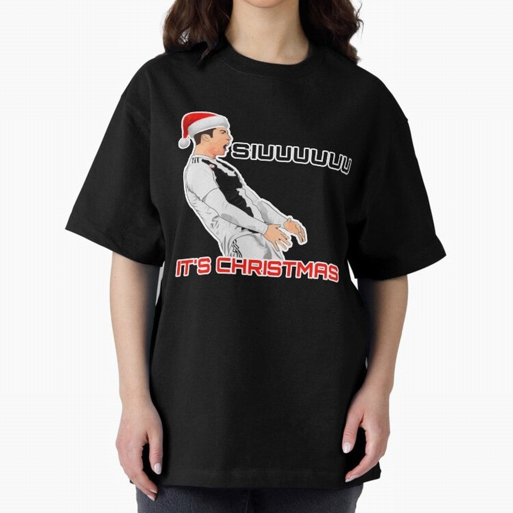 Siuuuuuu CR7 Christmas funny Oversized T-Shirt Elevate FIFA World Cup 2026 Group Stage Spirit, Inspired by Brazil, Portugal and Argentina, Messi, Neymar and Mbappe, Retro Football Energy, Iconic Rivalries, Trophy Chase Drama and Stadium Atmosphere;