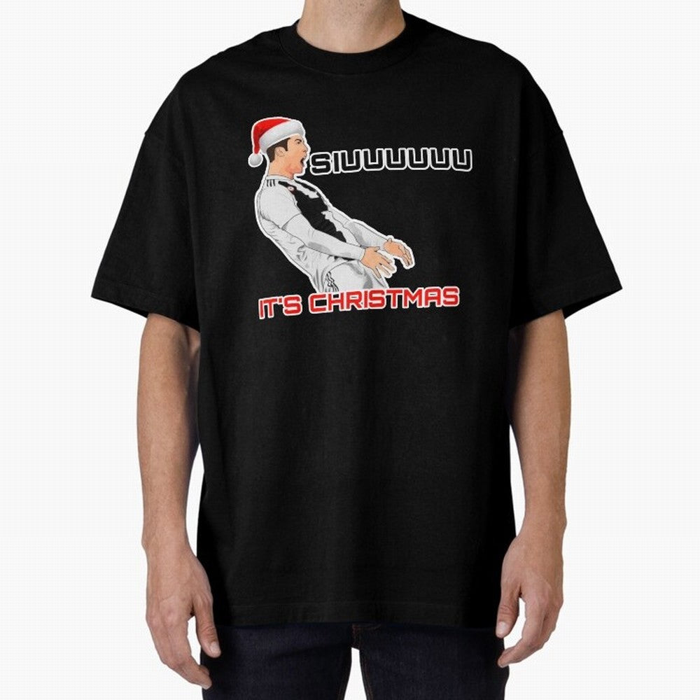 Siuuuuuu CR7 Christmas funny Oversized T-Shirt Elevate FIFA World Cup 2026 Group Stage Spirit, Inspired by Brazil, Portugal and Argentina, Messi, Neymar and Mbappe, Retro Football Energy, Iconic Rivalries, Trophy Chase Drama and Stadium Atmosphere;
