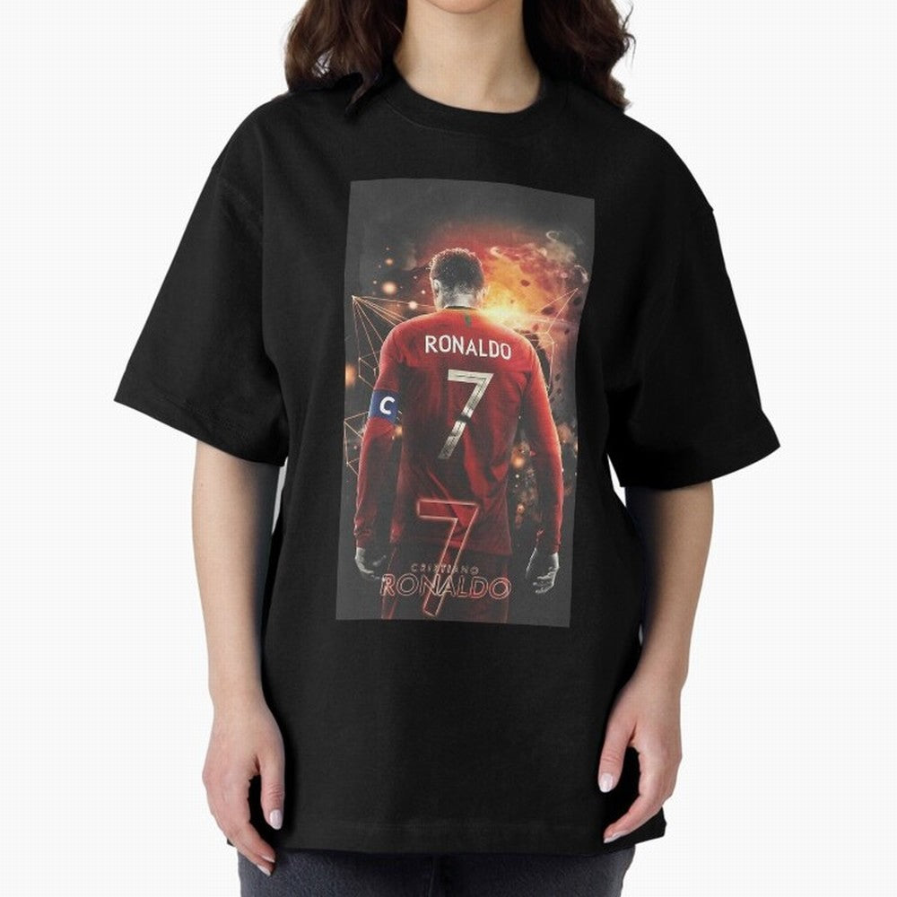 At Back Oversized T-Shirt Wear the Spirit of the FIFA World Cup 2026 USA Canada Mexico Journey through Cristiano Ronaldo, Haaland and CR7 Highlights, Portugal Pride, Match Day Excitement, Supporter Culture, Golden Goals and Global Football Passion;