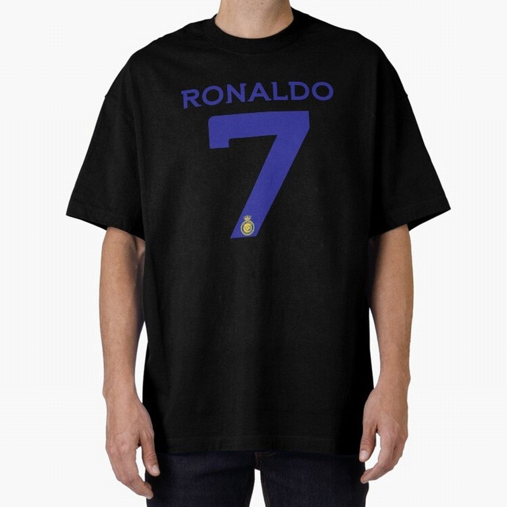 Ronaldo 7 Al-Nassr Football Club - Oversized T-Shirt Represent FIFA World Cup 2026 Spirit, Highlighting Argentina and Brazil, Messi, CR7 and Mbappe, Vintage Soccer Flavor, Modern Football Stars, National Flags and Final Night Emotion; Made for Die