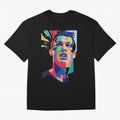 CR7 Sketch Oversized T-Shirt Keep the Match Day Mood of Global Football Passion for FIFA World Cup 2026 USA Canada Mexico, Capturing Messi, Neymar and Mbappe, France and Portugal, Championship Spirit, Famous Goals, Roaring Crowds and International