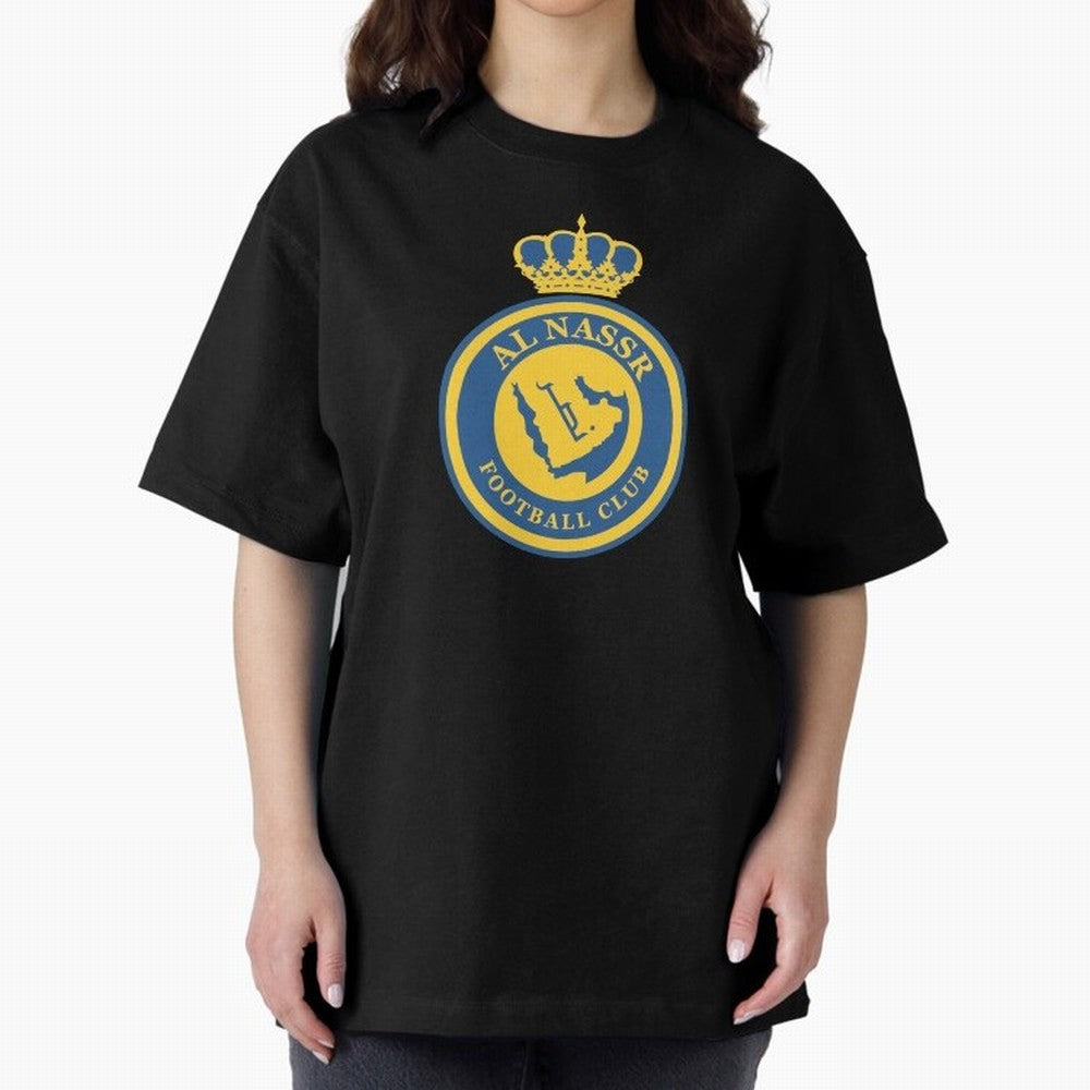 Al-Nassr Football Club - Oversized T-Shirt Turn Up for Global Football Passion for FIFA World Cup 2026 Group Stage, Filled with Cristiano Ronaldo, Spain and Netherlands, Worldwide Fan Energy, Dramatic Goals, Stadium Lights and Championship