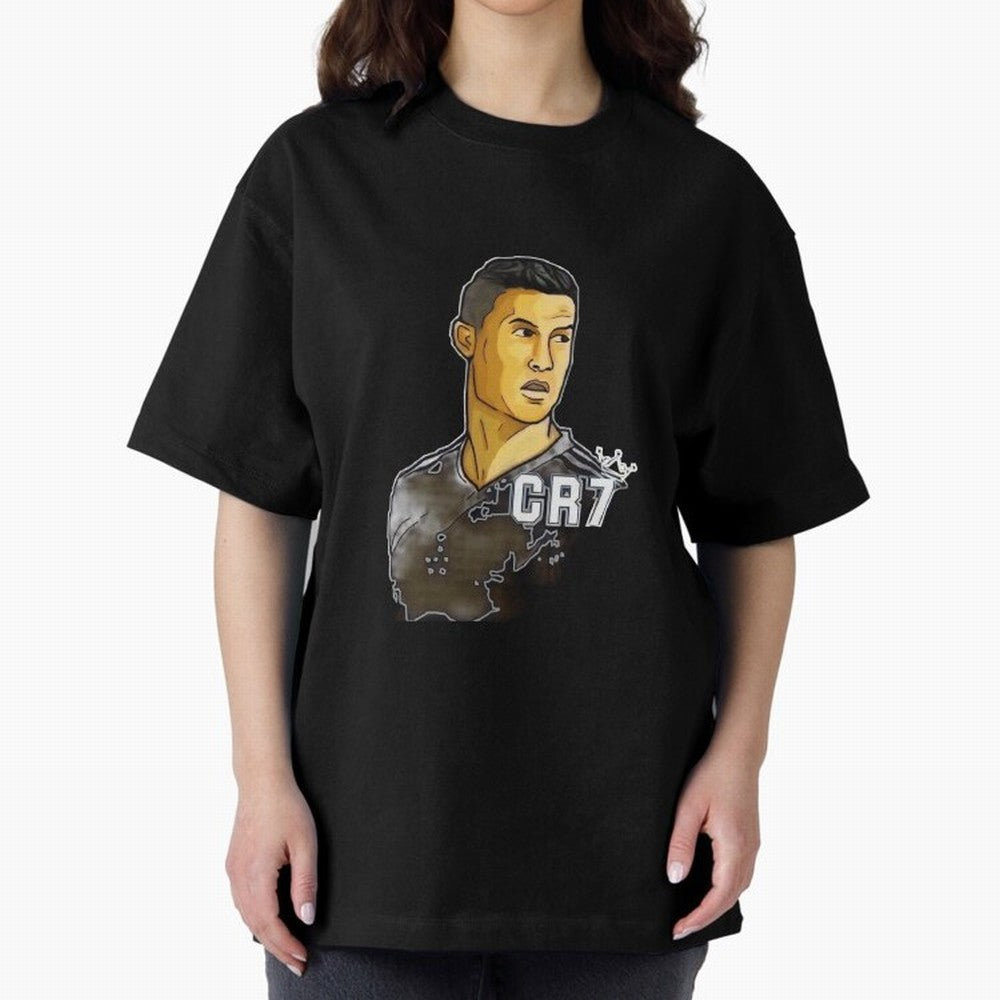 Cristiano Ronaldo digital art Oversized T-Shirt Honor the Football Icons of Match Day Hype around FIFA World Cup 2026 Group Stage, Mbappe, France, Global Supporter Spirit, Legendary Goals, National Colors and Tournament Celebration; Great for Watch