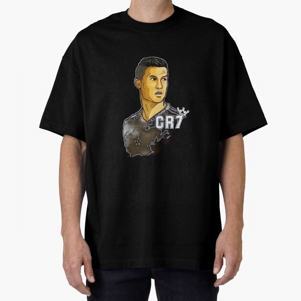 Cristiano Ronaldo digital art Oversized T-Shirt Honor the Football Icons of Match Day Hype around FIFA World Cup 2026 Group Stage, Mbappe, France, Global Supporter Spirit, Legendary Goals, National Colors and Tournament Celebration; Great for Watch