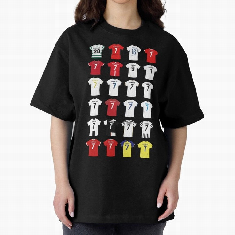 Cristiano Ronaldo Football Oversized T-Shirt Show Passion for the Stars of the FIFA World Cup 2026 Journey through Messi, CR7 and Mbappe Highlights, England Pride, Soccer Culture, Superstar Moments, National Team Dreams and Competitive Fire; Made