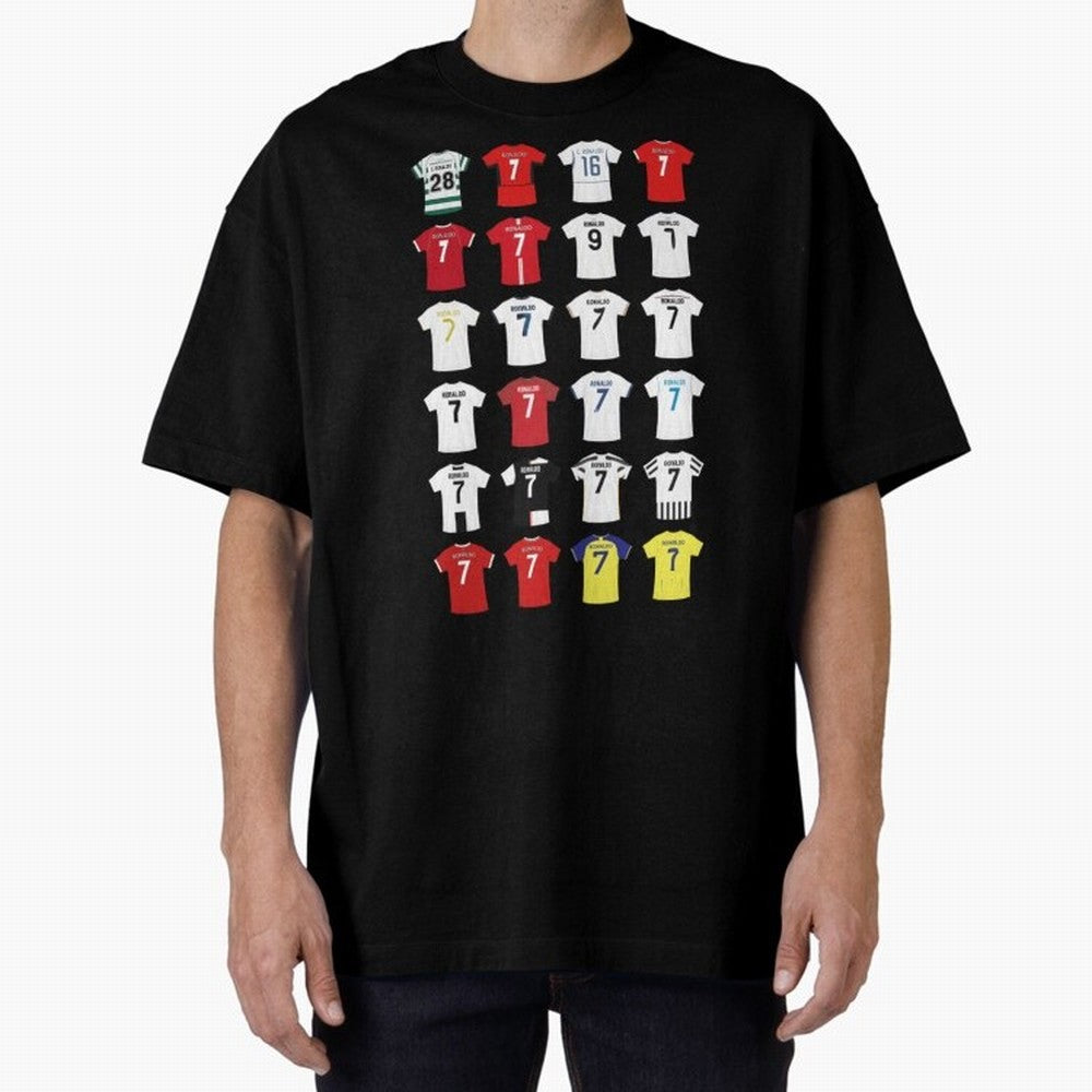 Cristiano Ronaldo Football Oversized T-Shirt Show Passion for the Stars of the FIFA World Cup 2026 Journey through Messi, CR7 and Mbappe Highlights, England Pride, Soccer Culture, Superstar Moments, National Team Dreams and Competitive Fire; Made