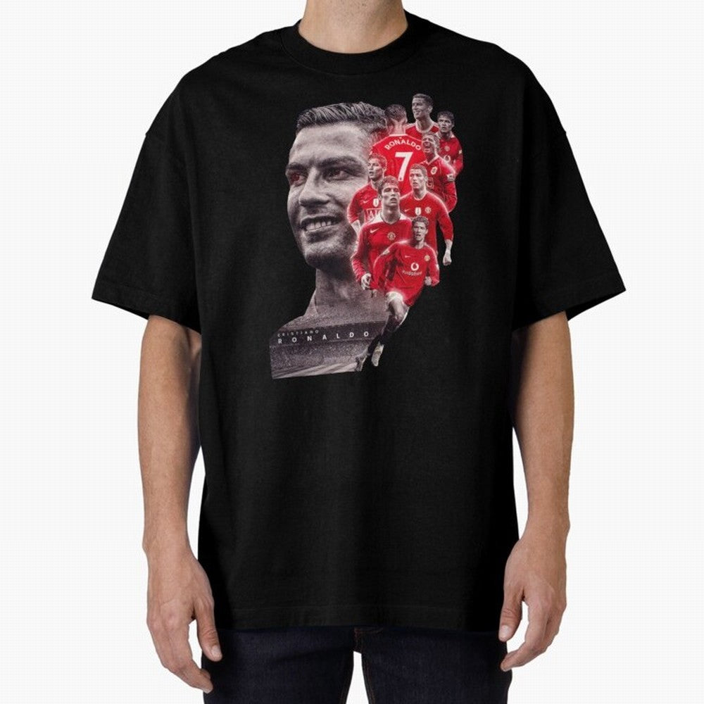 ronaldo Oversized T-Shirt Upgrade FIFA World Cup 2026 Spirit, Capturing France and Portugal, Messi, Sports Nostalgia, International Competition, Famous Players and Unforgettable Victories; Perfect for People Who Love Argentina, Brazil, France,