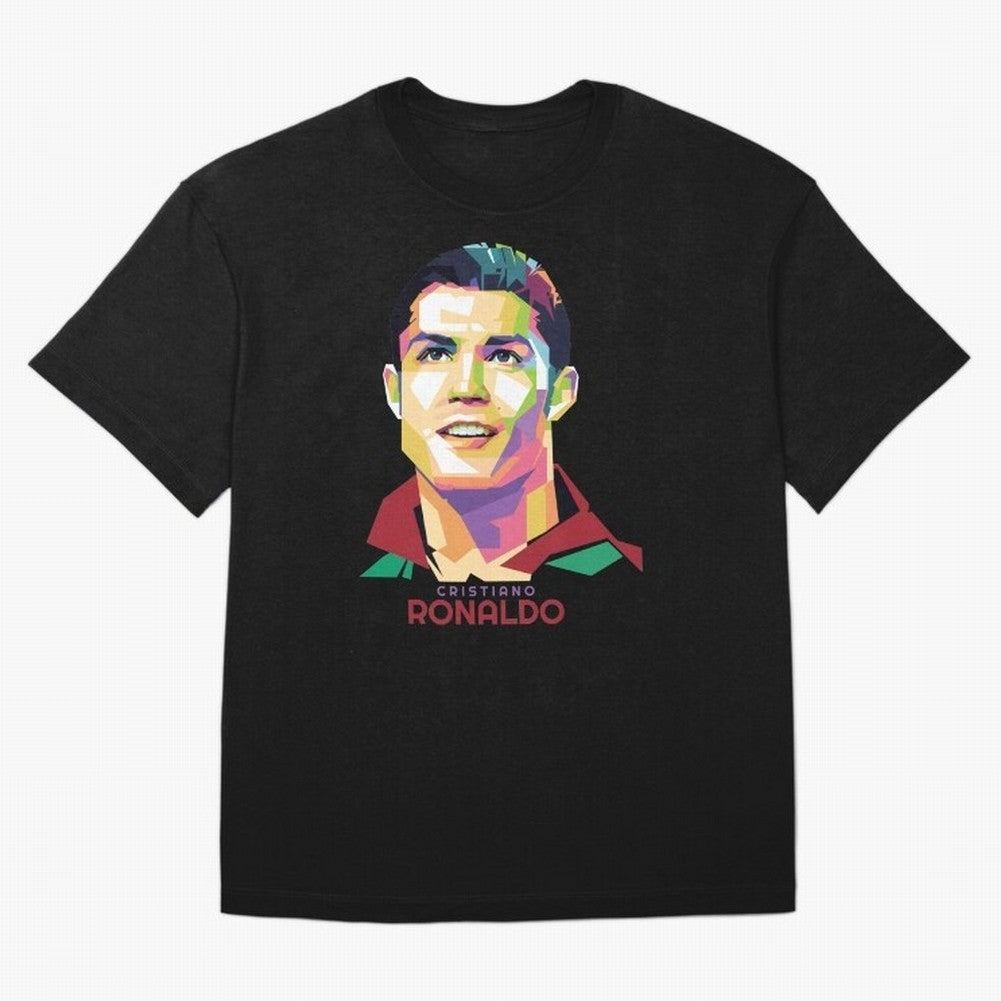 Geometric Celebrity Cristiano Ronaldo Oversized T-Shirt Represent Fans Who Live for FIFA World Cup 2026 Built around CR7, England, France and Netherlands Energy, Global Supporter Spirit, Legendary Goals, National Colors and Tournament Celebration;