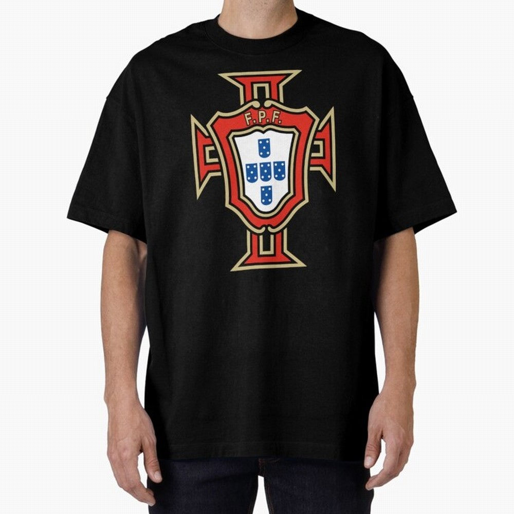 Portugal Soccer Logo Oversized T-Shirt Celebrate Classic Football Spirit in the FIFA World Cup 2026 Group Stage Journey through Mbappe Highlights, Argentina, France and Brazil Pride, Sports Nostalgia, International Competition, Famous Players and