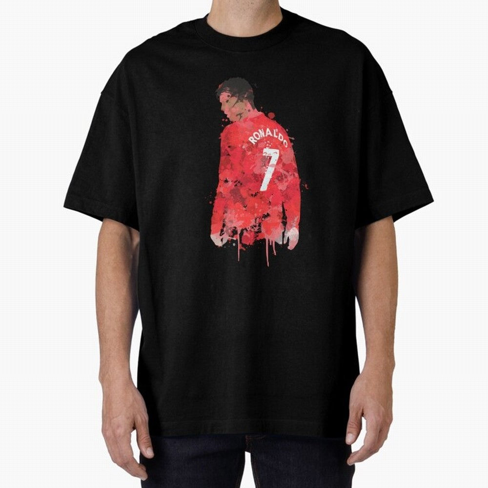 Cristiano Ronaldo - Manchester United Legend Art Oversized T-Shirt Bring Retro Soccer Energy to the FIFA World Cup 2026 Journey through Messi, Neymar and Mbappe Highlights, Argentina and Brazil Pride, Fan Favorite Moments, National Team Passion,