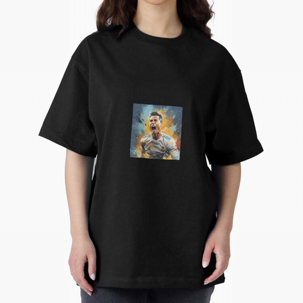 Cristiano Ronaldo Oversized T-Shirt Celebrate Soccer Greatness during Match Day Hype around FIFA World Cup 2026 Group Stage, Neymar, Haaland and Cristiano Ronaldo, Portugal, Spain and Germany, Match Day Excitement, Supporter Culture, Golden Goals