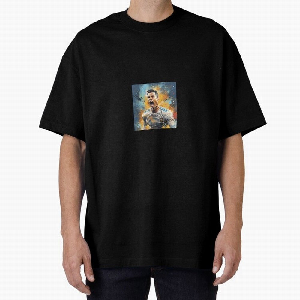 Cristiano Ronaldo Oversized T-Shirt Celebrate Soccer Greatness during Match Day Hype around FIFA World Cup 2026 Group Stage, Neymar, Haaland and Cristiano Ronaldo, Portugal, Spain and Germany, Match Day Excitement, Supporter Culture, Golden Goals