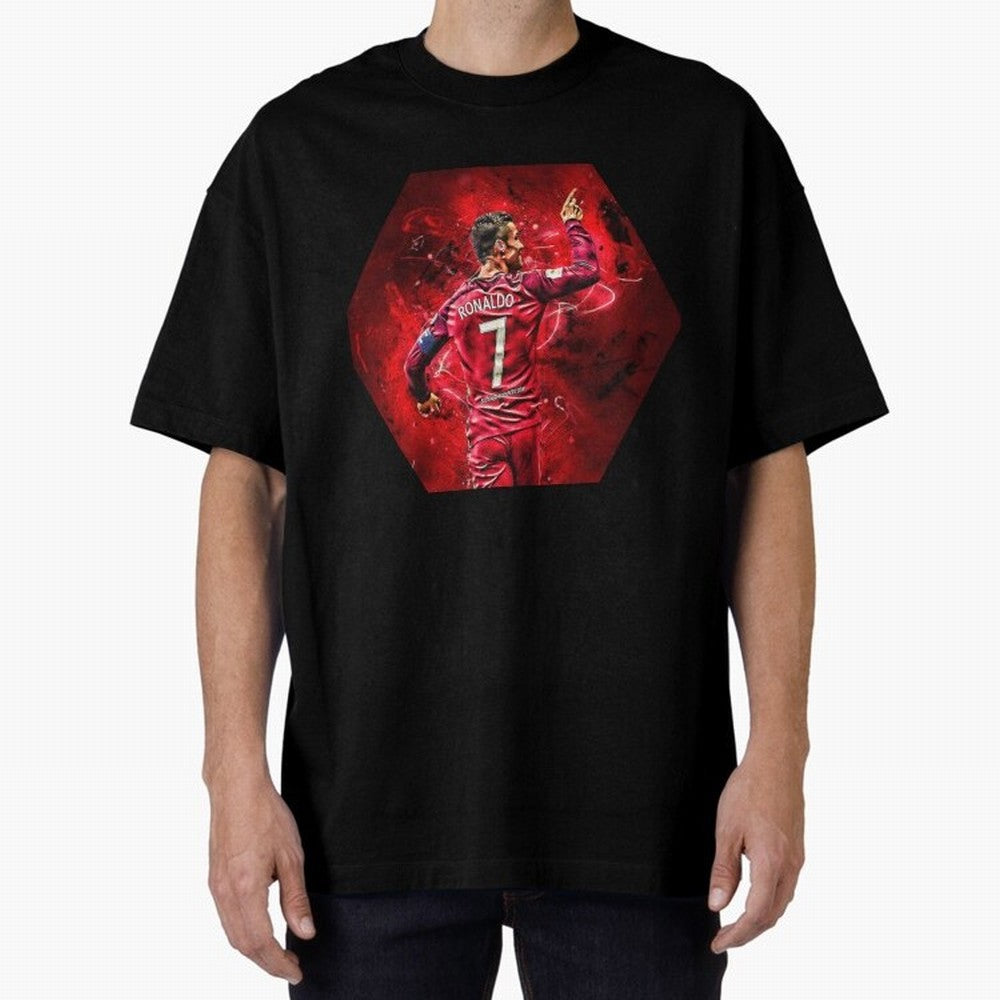 CR7 Art Oversized T-Shirt Celebrate Global Football Passion for FIFA World Cup 2026 USA Canada Mexico, Filled with Messi and Cristiano Ronaldo, England, France and Netherlands, Match Day Excitement, Supporter Culture, Golden Goals and Global
