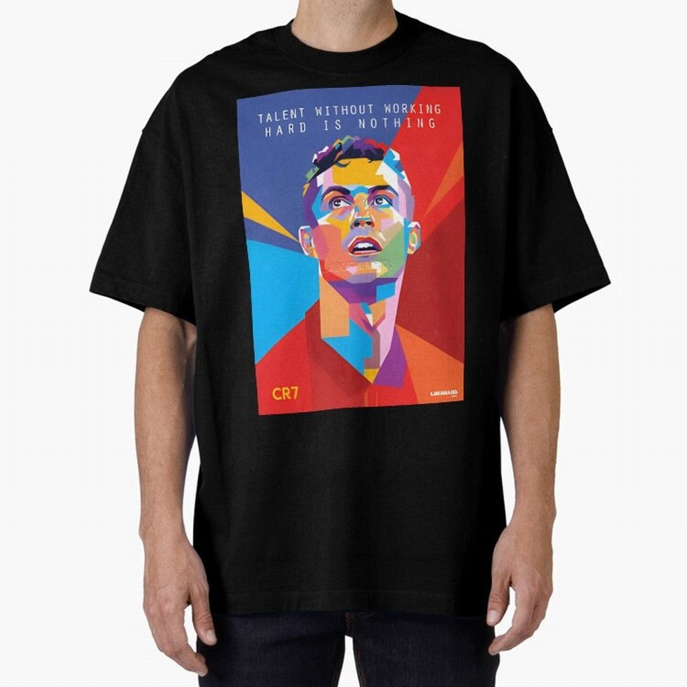 Cristiano Ronaldo Oversized T-Shirt Show Support during Global Football Passion for FIFA World Cup 2026 Group Stage, Driven by Neymar, Brazil, Portugal and Argentina, Goal Celebration Energy, Supporter Heritage, Football Icons and Worldwide