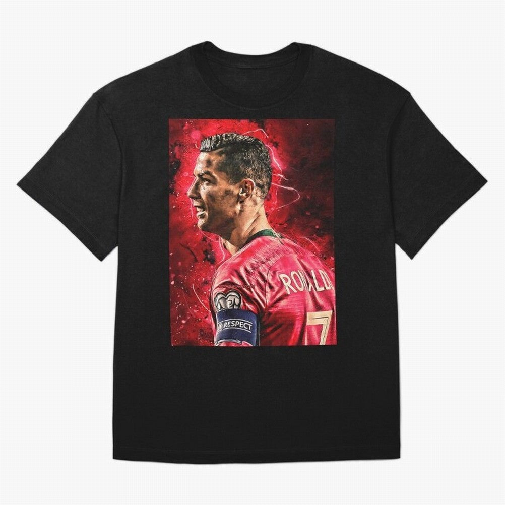 R-o-n-a-l-d-o Design Wallpaper Oversized T-Shirt Make Your Look Match FIFA World Cup 2026 Group Stage Spirit, Inspired by Argentina, Haaland, Vintage Soccer Flavor, Modern Football Stars, National Flags and Final Night Emotion; Great for Watch
