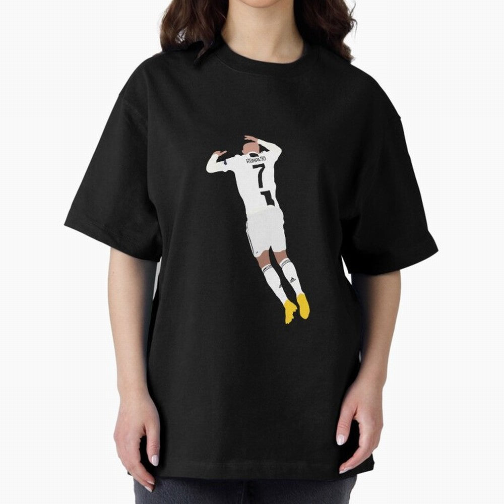 cristiano ronaldo goal celebration Oversized T-Shirt Stand with FIFA World Cup 2026 Group Stage Spirit, Capturing France, Mbappe and Neymar, Stadium Chants, National Pride, Trophy Dreams and Unforgettable Football Memories; Perfect for Supporters