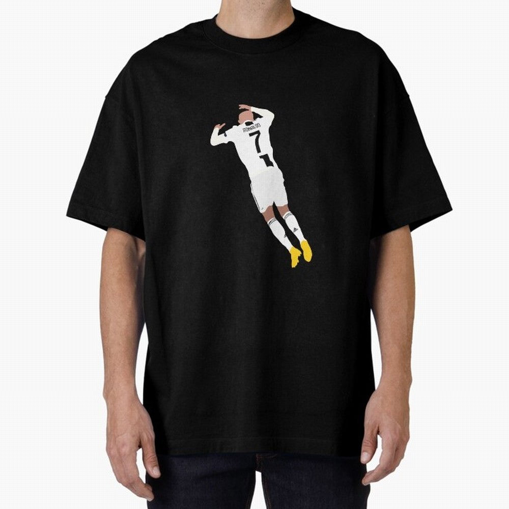 cristiano ronaldo goal celebration Oversized T-Shirt Stand with FIFA World Cup 2026 Group Stage Spirit, Capturing France, Mbappe and Neymar, Stadium Chants, National Pride, Trophy Dreams and Unforgettable Football Memories; Perfect for Supporters
