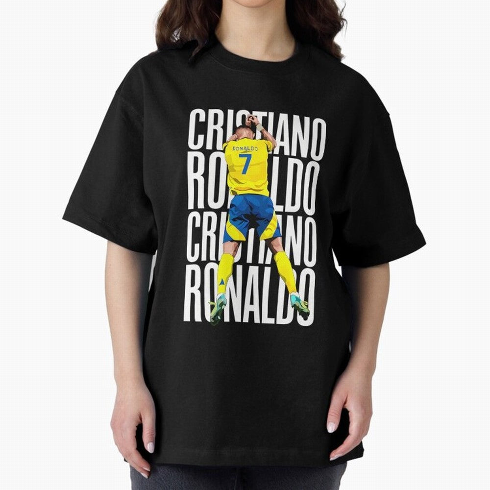 Cristiano Ronaldo Siuuuu Celebration Oversized T-Shirt Remember the FIFA World Cup 2026 USA Canada Mexico Journey through Neymar, Haaland and Cristiano Ronaldo Highlights, Argentina and Brazil Pride, Worldwide Fan Energy, Dramatic Goals, Stadium