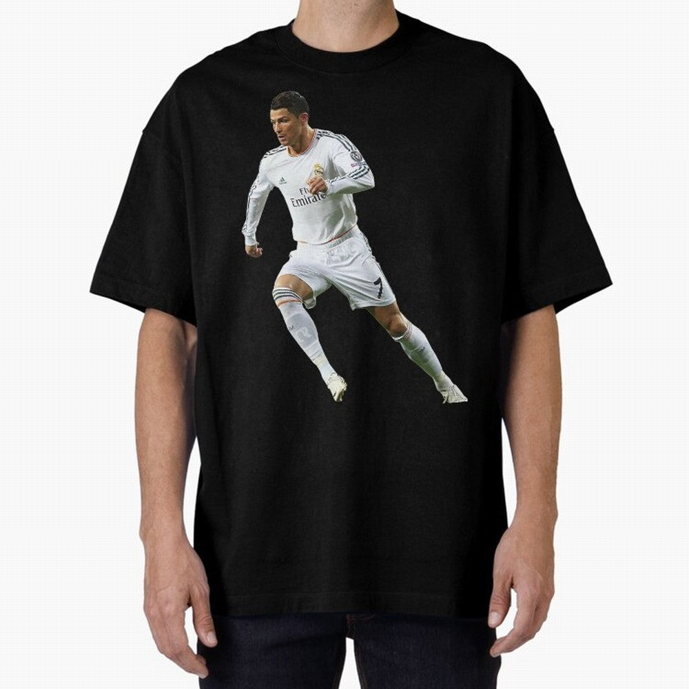 Cristiano Ronaldo Oversized T-Shirt Celebrate Football Heritage in Global Football Passion for FIFA World Cup 2026, Inspired by Messi, Argentina, Sports Nostalgia, International Competition, Famous Players and Unforgettable Victories; Ideal for