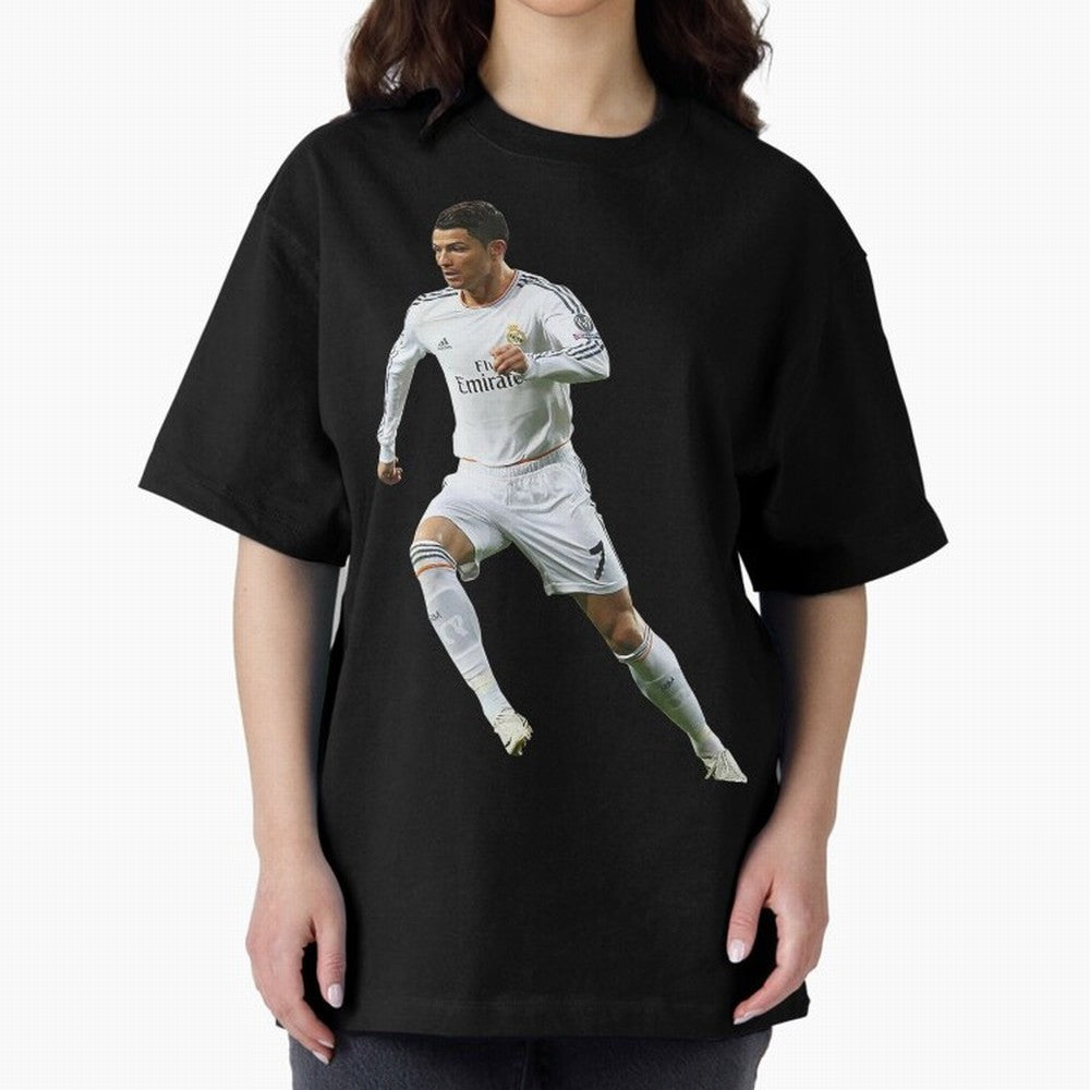 Cristiano Ronaldo Oversized T-Shirt Celebrate Football Heritage in Global Football Passion for FIFA World Cup 2026, Inspired by Messi, Argentina, Sports Nostalgia, International Competition, Famous Players and Unforgettable Victories; Ideal for