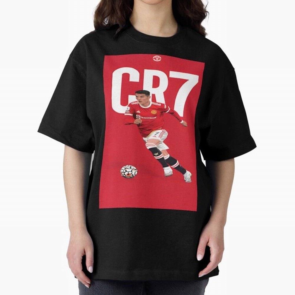 Cr7 Oversized T-Shirt Stand with FIFA World Cup 2026 USA Canada Mexico for Fans of Messi, CR7 and Mbappe and England, France and Netherlands, Bringing Match Day Excitement, Supporter Culture, Golden Goals and Global Football Passion; Perfect for