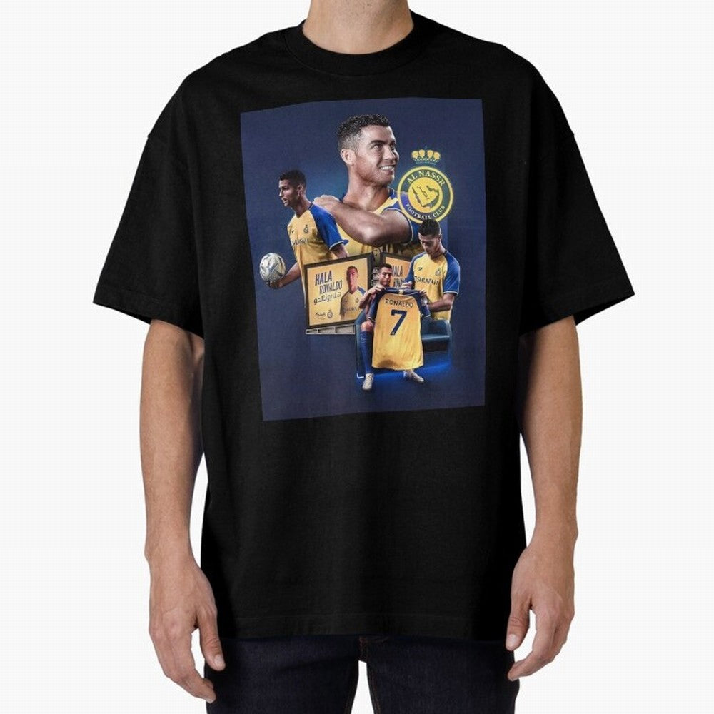 Art Cristiano Ronaldo Wallpaper Oversized T-Shirt Remember Iconic Moments from FIFA World Cup 2026 Filled with Neymar, Brazil Energy, Global Supporter Spirit, Legendary Goals, National Colors and Tournament Celebration; Built for Supporters Chasing