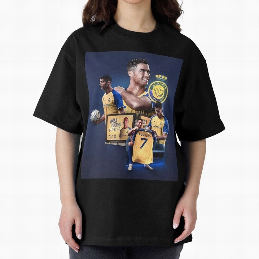 Art Cristiano Ronaldo Wallpaper Oversized T-Shirt Remember Iconic Moments from FIFA World Cup 2026 Filled with Neymar, Brazil Energy, Global Supporter Spirit, Legendary Goals, National Colors and Tournament Celebration; Built for Supporters Chasing