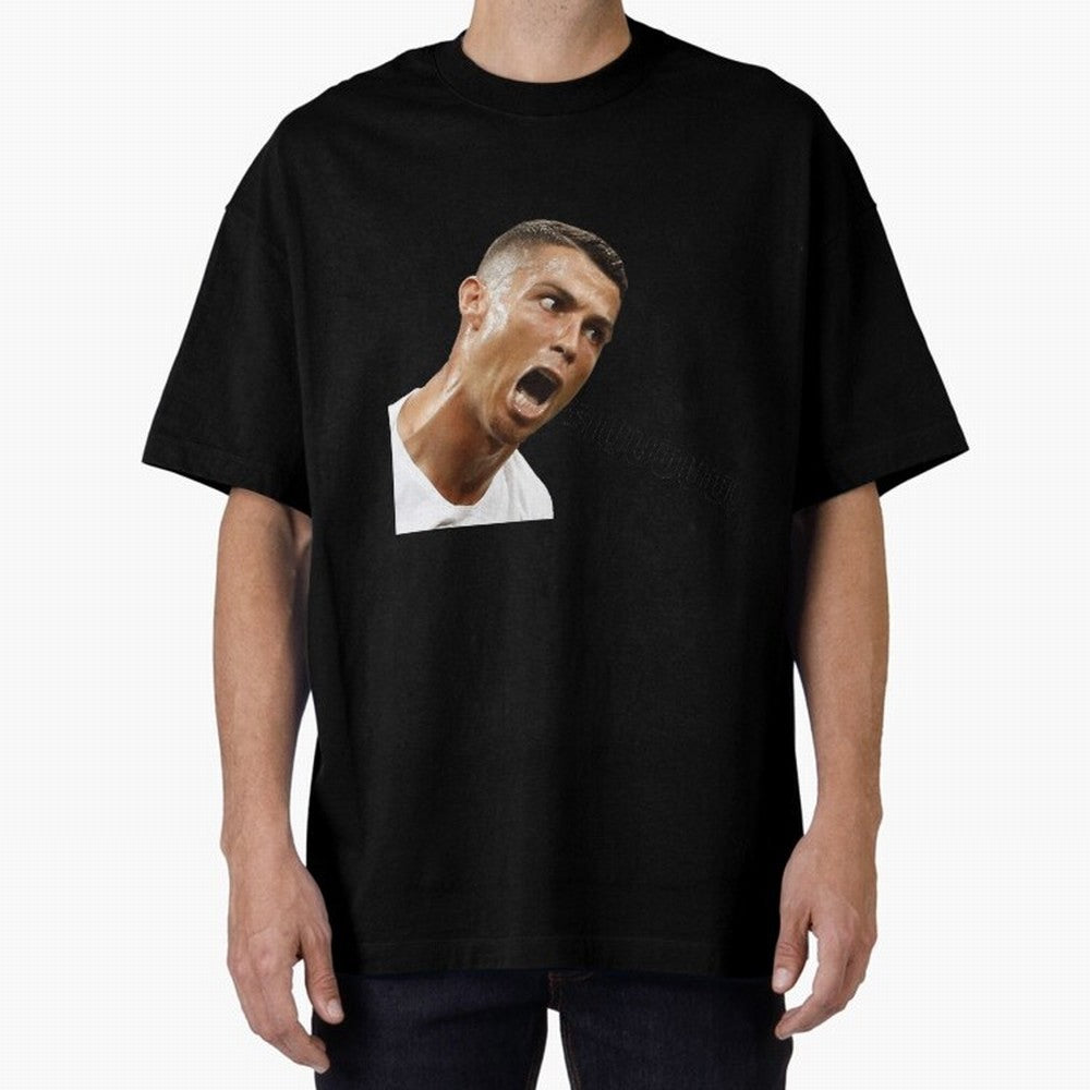 Cristiano Ronaldo Siuuu Meme Oversized T-Shirt Bring a Champion Mindset to Global Football Passion for FIFA World Cup 2026, Filled with CR7, Brazil, Tournament Hype, Historic Matchups, Family Viewing Parties and Global Sports Pride; Made for Die