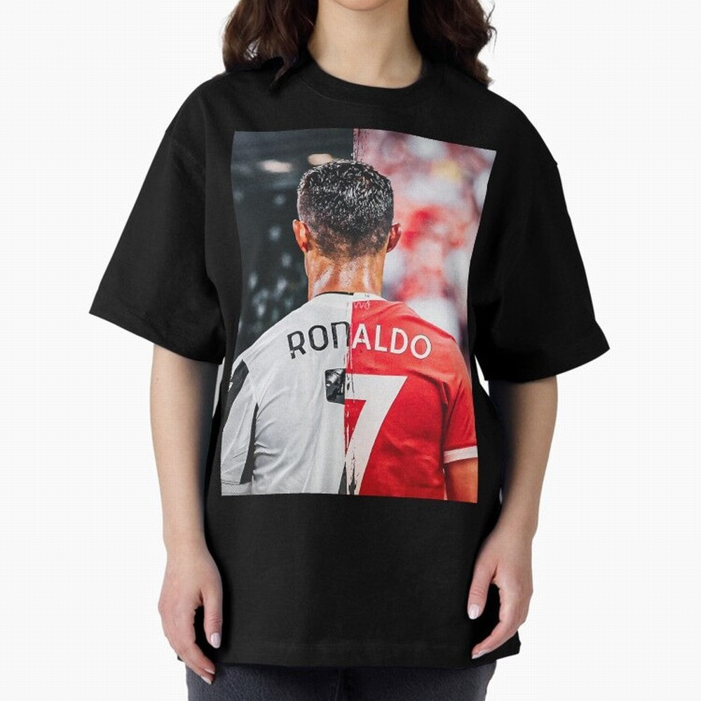 Cristiano Ronaldo , Manchester Star , Football Poster 2122 Star Oversized T-Shirt Turn Up for Match Day Hype around FIFA World Cup 2026 Group Stage, Messi, Spain, Tournament Hype, Historic Matchups, Family Viewing Parties and Global Sports Pride;