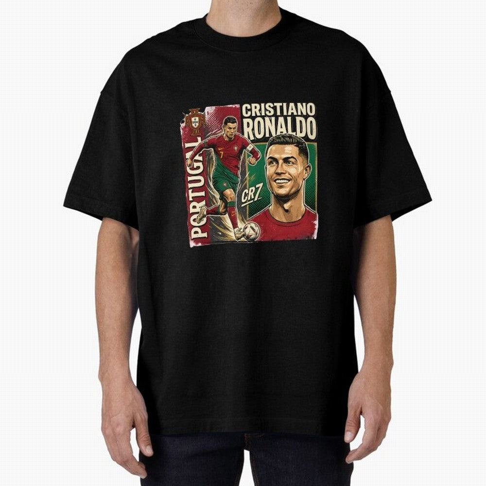 Ronaldo Portugal Vintage Oversized T-Shirt Show Love for Legendary Goals in FIFA World Cup 2026 USA Canada Mexico Spirit, with Argentina, Messi, Stadium Chants, National Pride, Trophy Dreams and Unforgettable Football Memories; Perfect for People
