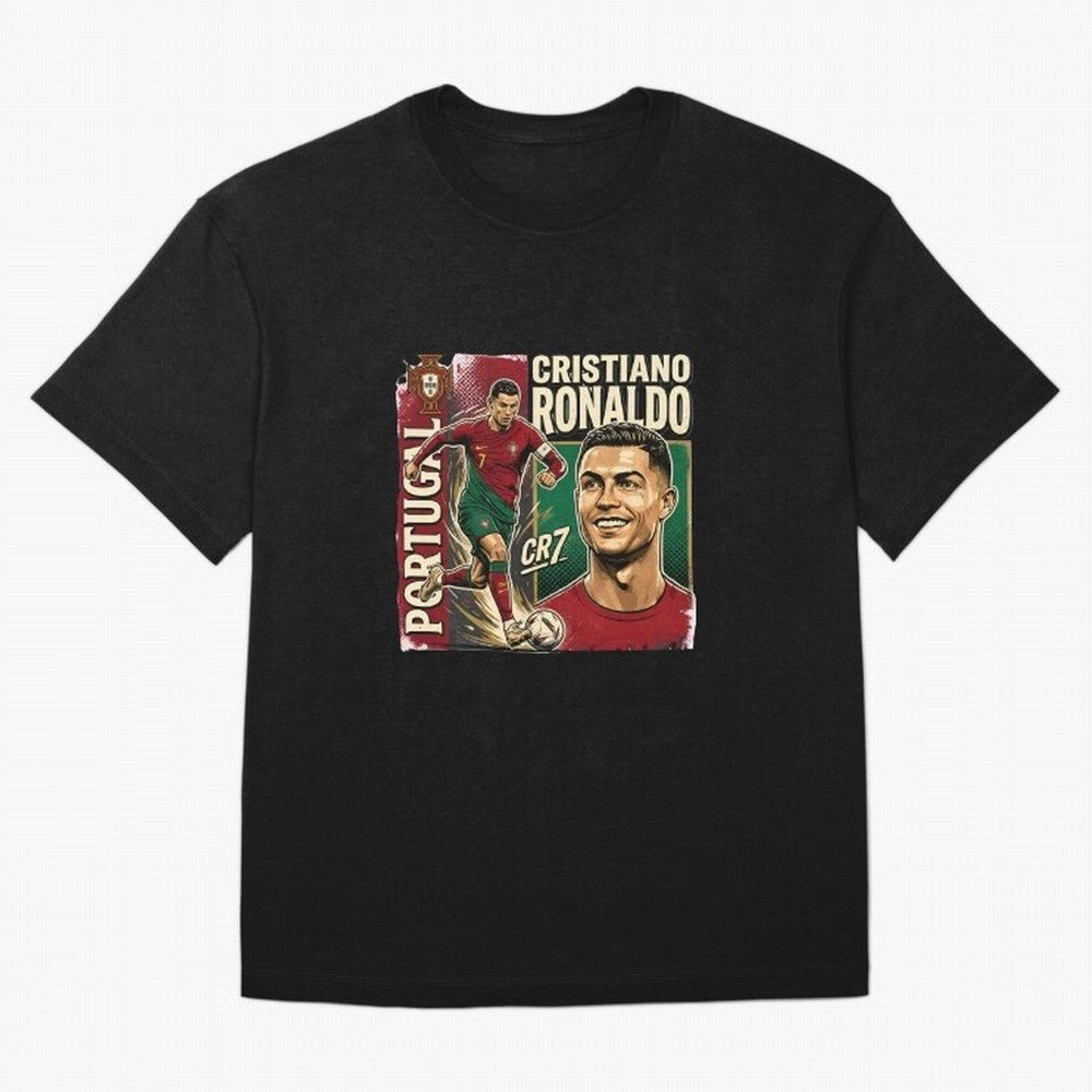 Ronaldo Portugal Vintage Oversized T-Shirt Show Love for Legendary Goals in FIFA World Cup 2026 USA Canada Mexico Spirit, with Argentina, Messi, Stadium Chants, National Pride, Trophy Dreams and Unforgettable Football Memories; Perfect for People