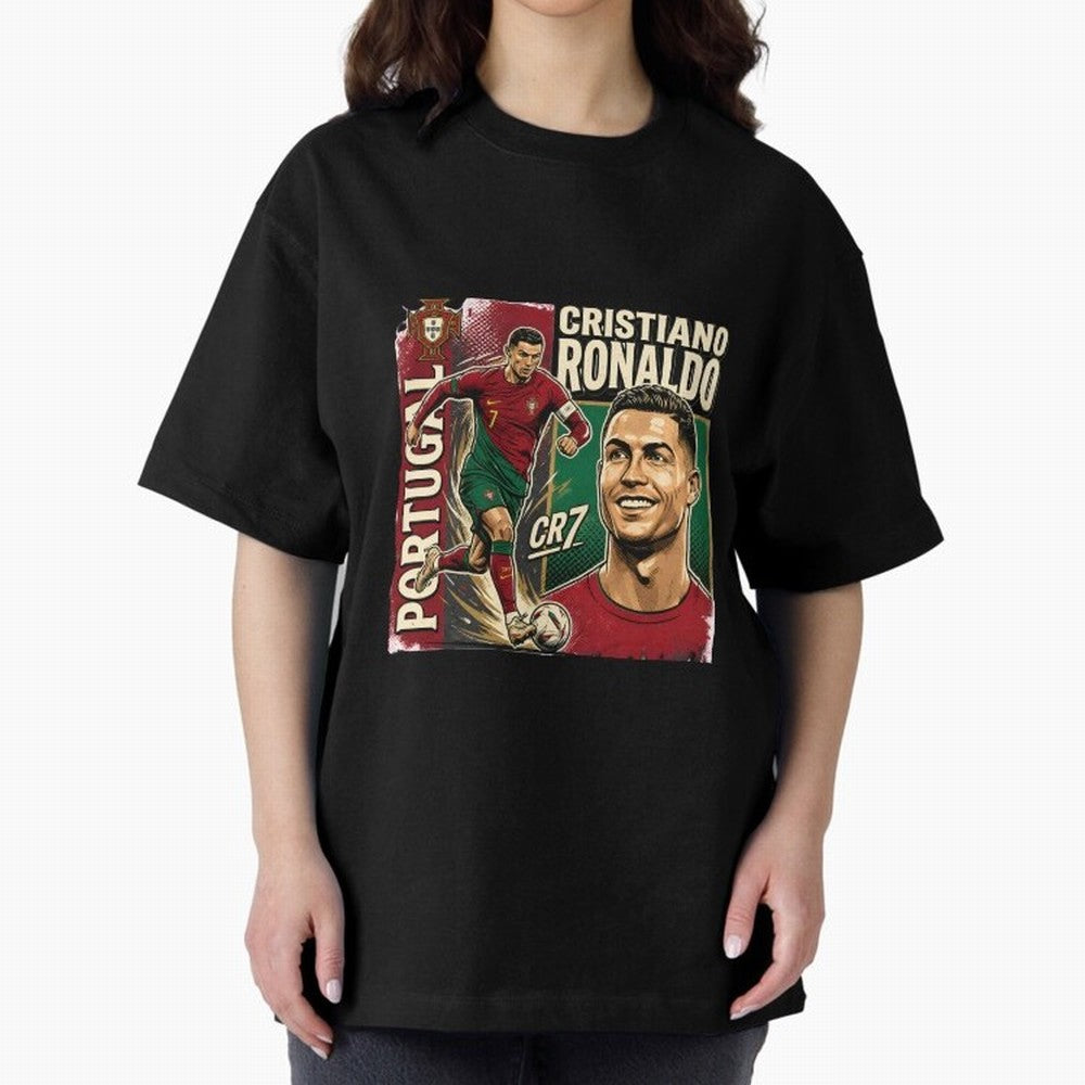 Ronaldo Portugal Vintage Oversized T-Shirt Show Love for Legendary Goals in FIFA World Cup 2026 USA Canada Mexico Spirit, with Argentina, Messi, Stadium Chants, National Pride, Trophy Dreams and Unforgettable Football Memories; Perfect for People