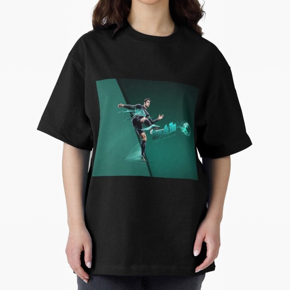 Cristiano Ronaldo #442 Oversized T-Shirt Follow Every Goal of FIFA World Cup 2026 Spirit, Capturing Spain, Messi, CR7 and Mbappe, Football Passion, Legendary Performances, Festival Vibes and Supporter Community; Ideal for Passionate Fans Who Love