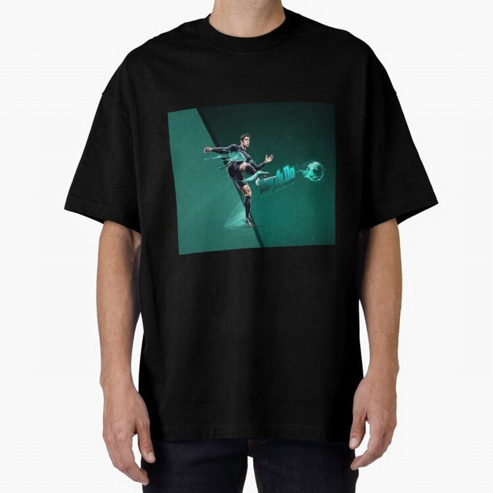 Cristiano Ronaldo #442 Oversized T-Shirt Follow Every Goal of FIFA World Cup 2026 Spirit, Capturing Spain, Messi, CR7 and Mbappe, Football Passion, Legendary Performances, Festival Vibes and Supporter Community; Ideal for Passionate Fans Who Love