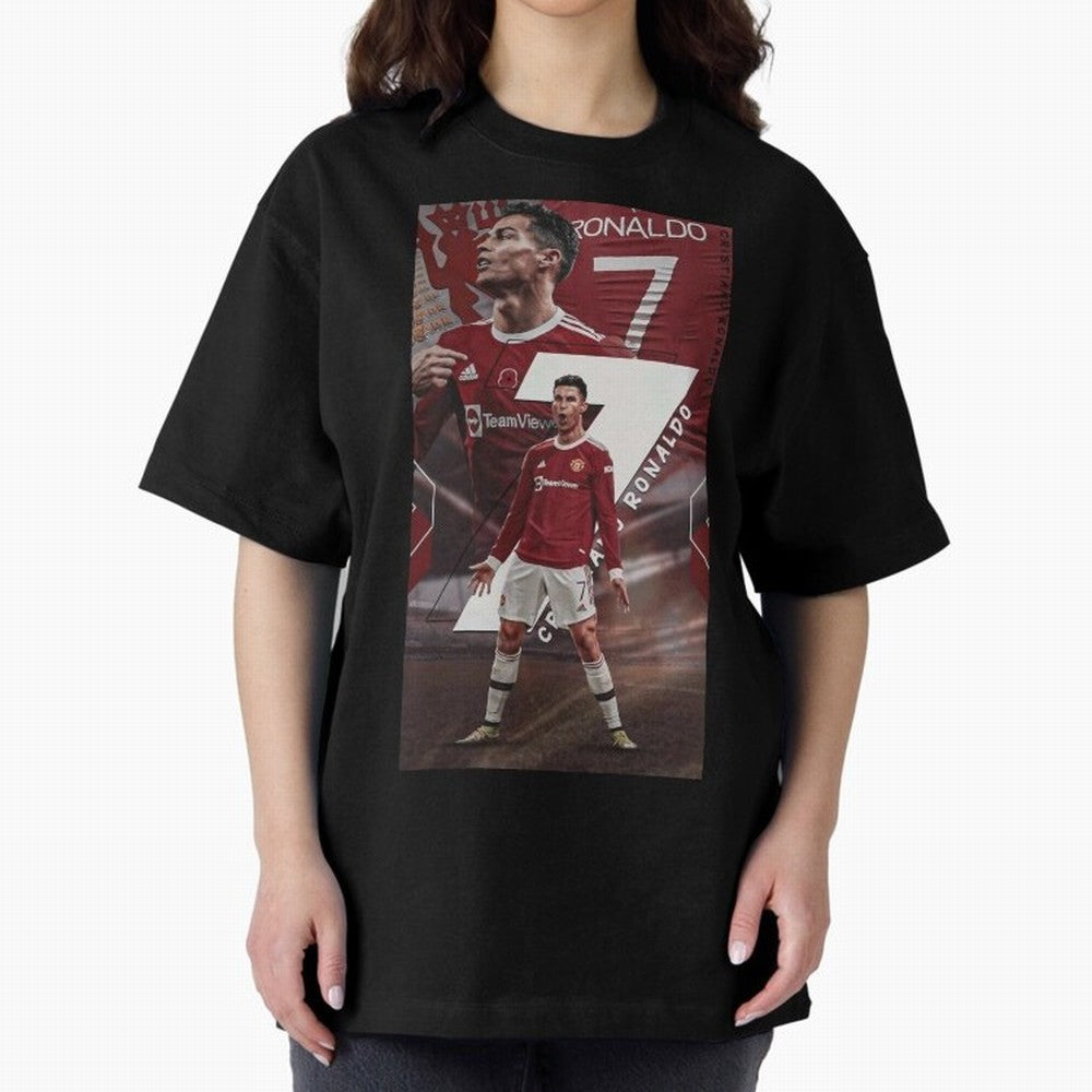 Cristiano Ronaldo Oversized T-Shirt Keep Football History Alive during the FIFA World Cup 2026 Group Stage Journey through Messi Highlights, France Pride, Vintage Soccer Flavor, Modern Football Stars, National Flags and Final Night Emotion; Great