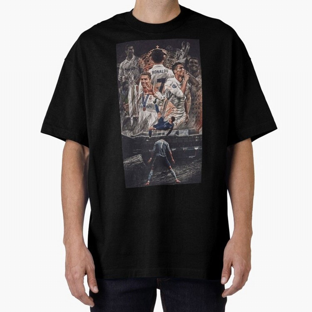 Cristiano Ronaldo Oversized T-Shirt Step into FIFA World Cup 2026 Group Stage Filled with Mbappe and Neymar, Spain Energy, Classic Soccer Heritage, Championship Pressure, Fan Loyalty and International Pride; Great for Supporters Who Love Legendary