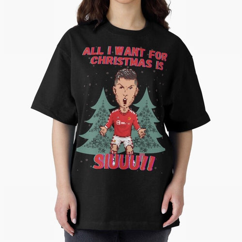 All I Want For Christmas is Siuuu Oversized T-Shirt Make Every Kick Count in FIFA World Cup 2026 Highlighting Cristiano Ronaldo, Haaland and CR7, Brazil Energy, Fan Favorite Moments, National Team Passion, Big Match Drama and Soccer History; Made