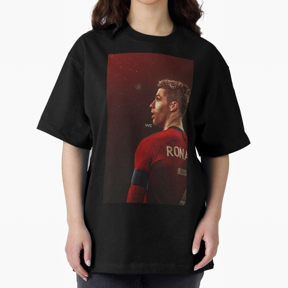 Art Ronaldo Wallpaper Oversized T-Shirt Make Game Day About FIFA World Cup 2026 USA Canada Mexico Spirit, Connected to France, Neymar, Championship Spirit, Famous Goals, Roaring Crowds and International Football Unity; Made for Collectors Who Enjoy