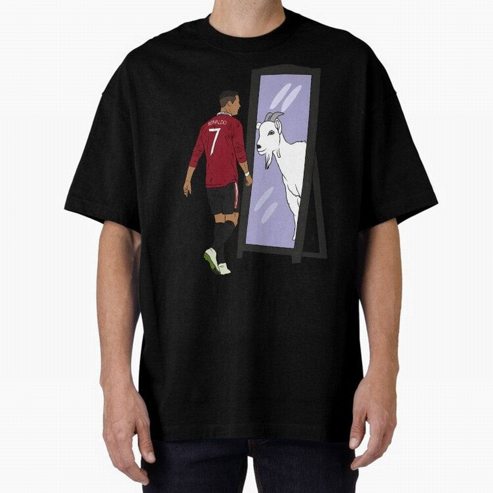 Cristiano Ronaldo Mirror GOAT Oversized T-Shirt Join Supporters Worldwide for FIFA World Cup 2026 Spirit, Driven by Spain and Netherlands, Neymar, Haaland and Cristiano Ronaldo, Global Supporter Spirit, Legendary Goals, National Colors and